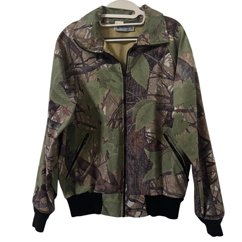 VTG World Famous Sports Camo Jacket Mens M‎ Made in USA Streetwear Outdoor